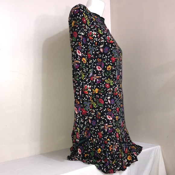 Zara Retro Floral Multicoloured Ruffle Flowy Dress - Picture 7 of 12